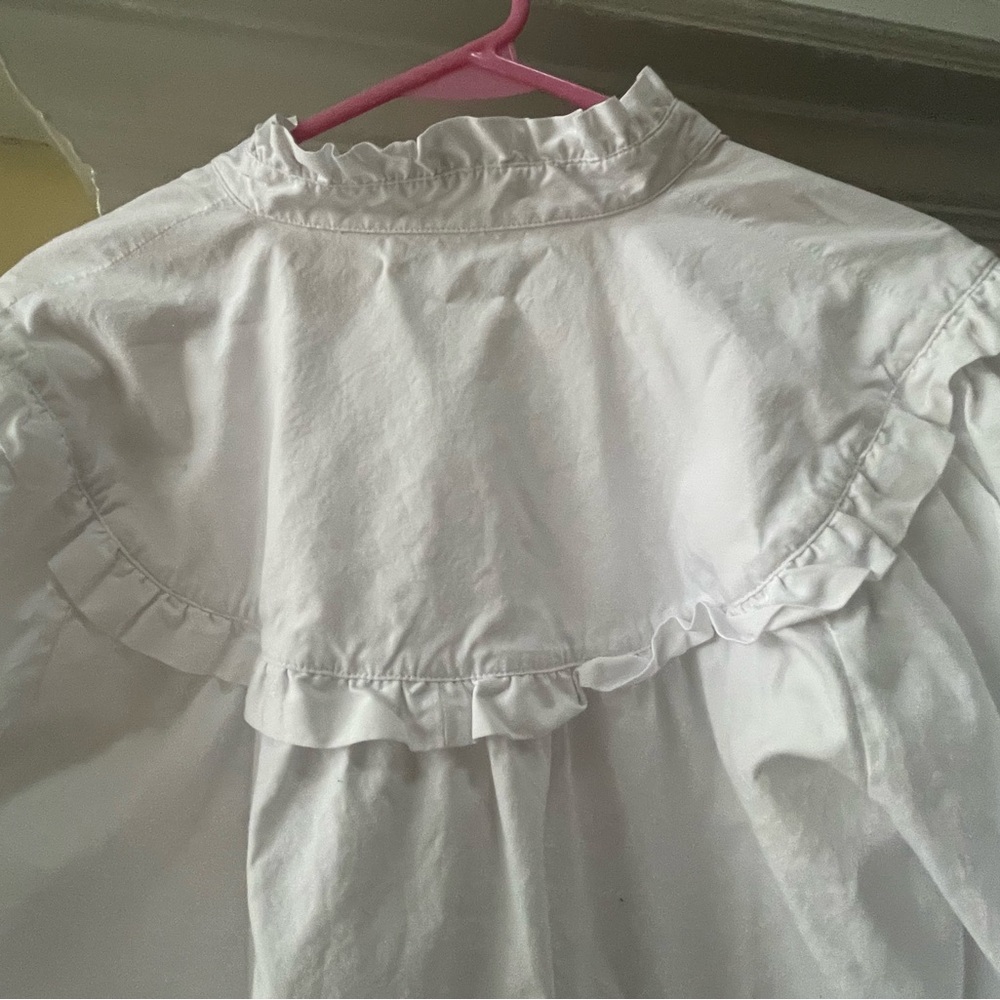 Emerson Fry White Poplin Victorian-Style Ruffle Blouse - Picture 8 of 11